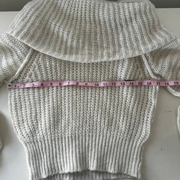 Free People Cowl Neck Turtle Neck Ivory Soft Sweater - Picture 11 of 13